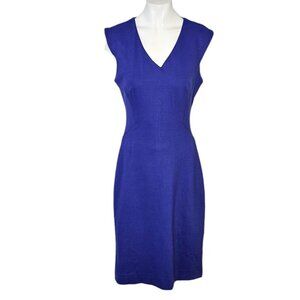 M.M. LaFleur Womens V-Neck Stretch Nylon Knit Dress Purple Size 2 Minimalist